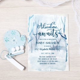 Winter Adventure espera a Baby Shower acuarela