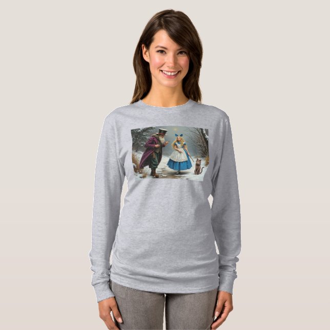 Winter Alice mujeres camiseta gris de manga larga (Anverso completo)