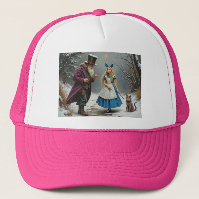 Winter Alice sombrero de camionero rosa (Anverso)