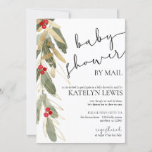 Winter Baby Shower por correo Invitación Gold Holl