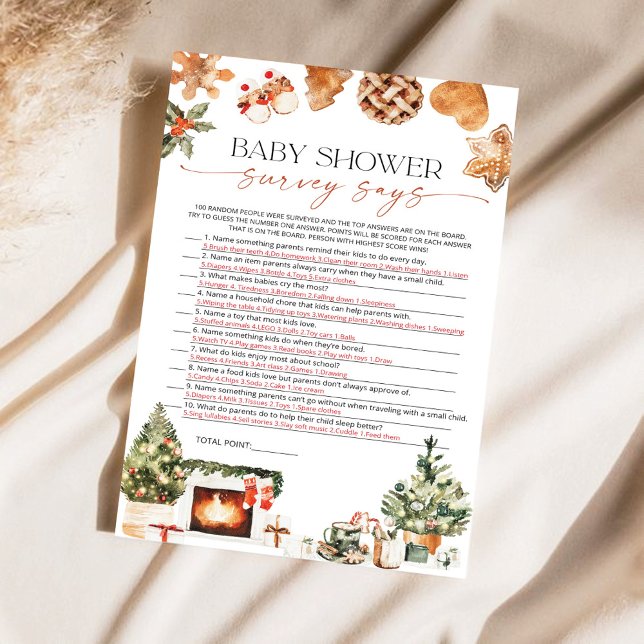 Winter Baby Shower Survey dice tarjeta de juego (Subido por el creador)