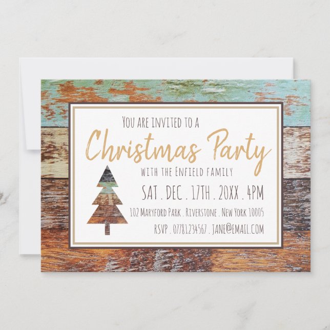 Winter Barn, Invitación de la fiesta de los Navida (Anverso)
