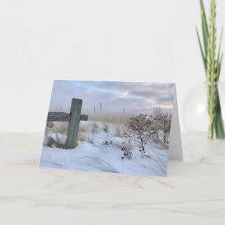 Winter Beach Landscape Blank Tarjeta de felicitaci