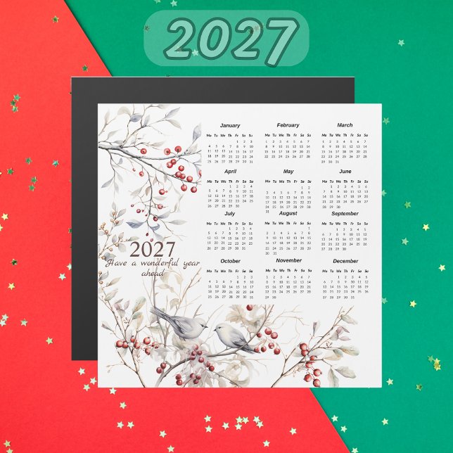 Winter Berries Birds Christmas 2027 Calendar (Subido por el creador)
