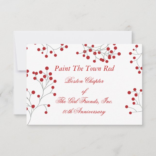 Winter Berry Holiday Red & White RSVP (Anverso)