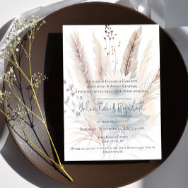 Winter Boho Floral Boda | Invitación blanca
