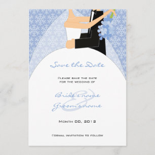 Winter Bride y Groom Guardar las tarjetas de fecha