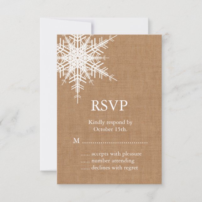 Winter Burlap RSVP (Anverso)