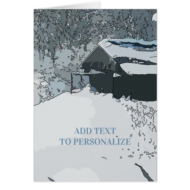 Winter Cabin Snow Vintage (Frente)