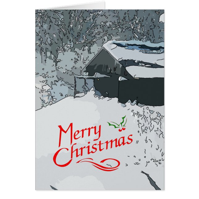 Winter Cabin Snow Vintage (Frente)