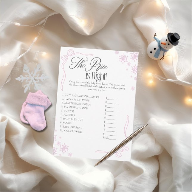 Winter Coquette Pink Price es la tarjeta de juego  (Winter Coquette Pink Price is Right Game Card)