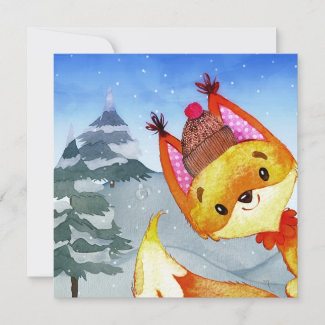 Winter Forest Woodland Friends Ilustracion Fox (Anverso)