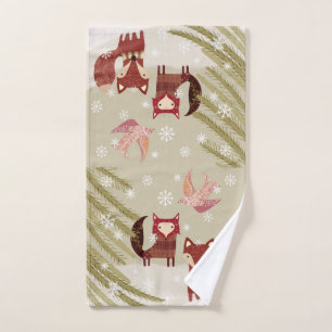 Winter Fox y Dove Hand Toalla