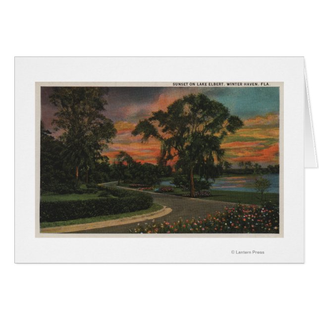 Winter Haven, Florida - Sunset View of Lake (Anverso (Horizontal))