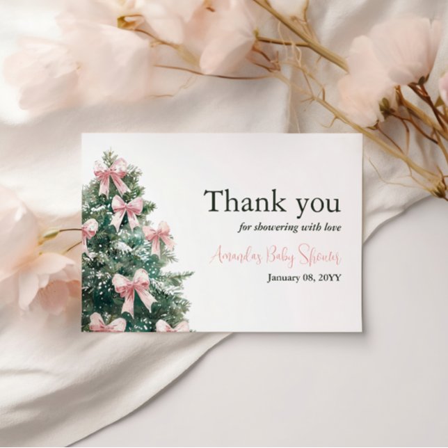 Winter It's Cold Outside Pink Bow Girl Baby Shower (Subido por el creador)