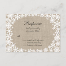 Winter Lace en Burlap RSVP
