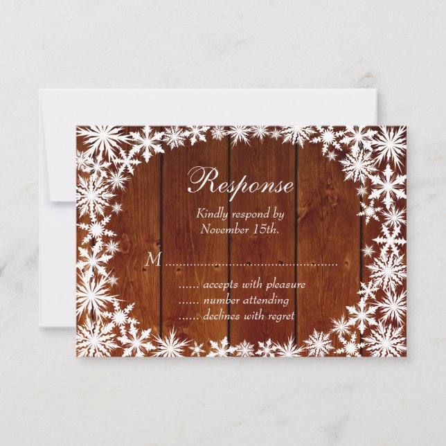 Winter Lace en Dark Wood RSVP (Anverso)