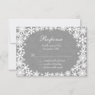 Winter Lace en Gray Linen RSVP