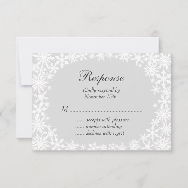Winter Lace en Gray RSVP (Anverso)