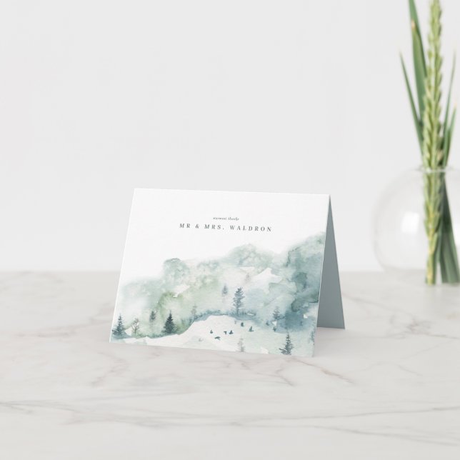 Winter Mystère Boda Gracias Tarjeta plegada (Anverso)