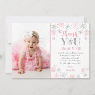 Winter Onederland 1er cumpleaños Tarjetas de agrad
