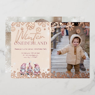 Winter ONEderland chica de invitaciones para el pr