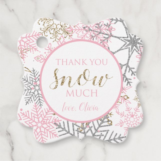 Winter Onederland cumpleaños etiqueta oro rosa (Anverso)