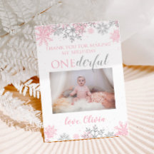 Winter ONEderland Gracias Tarjeta Fotográfica Snow