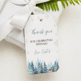 Winter Onederland Reindeer Gracias Etiqueta De Reg