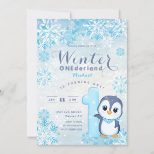 Winter Onederland Snowflakes Blue Boy Primer cumpl