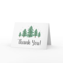 Winter Pine Trees Gracias Nota