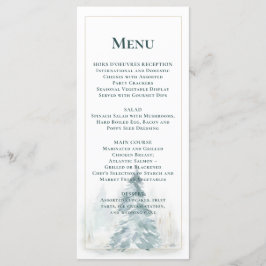 Winter Pine Trees Snow Pine Green Background Menu