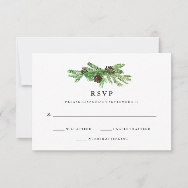 Winter Pines Wedding RSVP (Anverso)