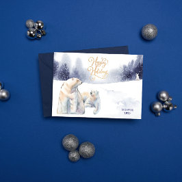 Winter Polar Bears Happy Holidays Photo