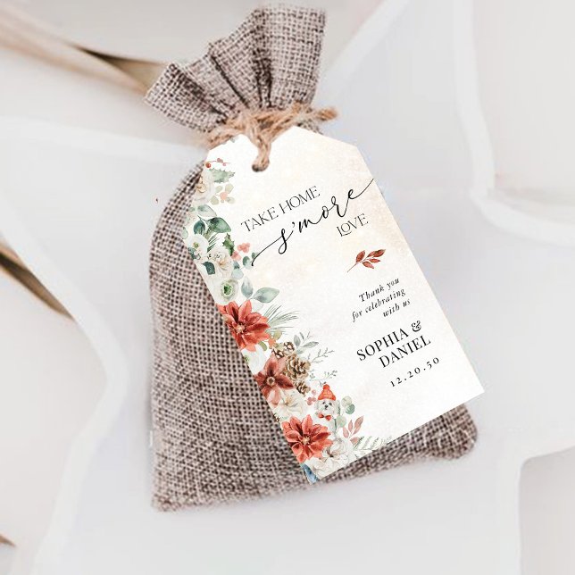 Winter Red Greenery Pinecone Boda etiqueta de rega (Subido por el creador)