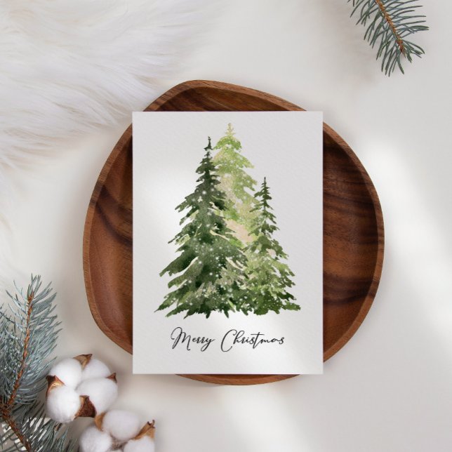 Winter Scene Business Christmas Tree Holiday Card (Subido por el creador)