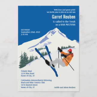 Winter Scene Resort Bar Invitación Mitzvah
