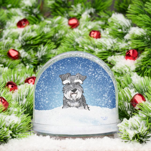 Winter Schnauzer Christmas Art (Navidad)