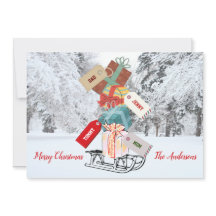 Winter Sleigh Snow Classic Vintage Feliz Navidad