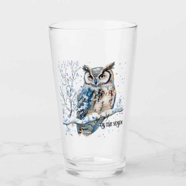 Winter Snowflakes Blue Owl Christmas Snow (Anverso)