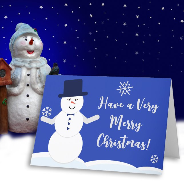 Winter Snowman Feliz Navidad (Simple Snowman Holiday Card)