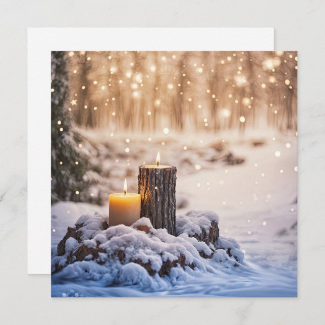 Winter Solstice Candles in the Snow (Anverso / Reverso)