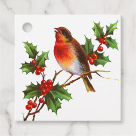 Winter Songbird en una etiqueta de regalo de feria