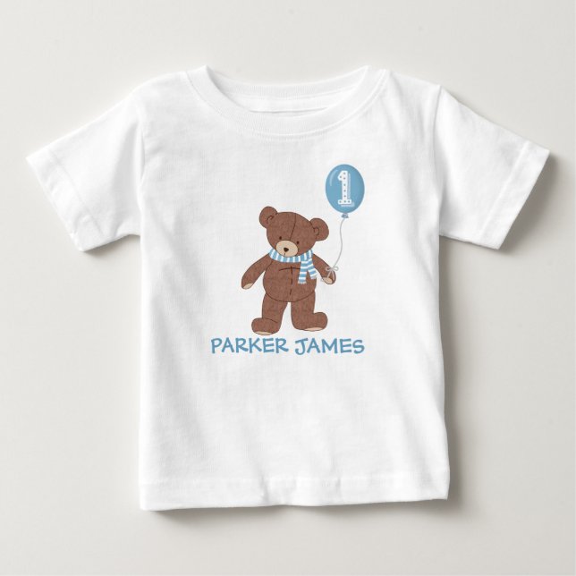 Winter Teddy Bear Balloon Bear primera camiseta de (Anverso)
