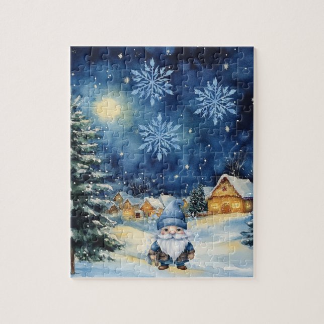 Winter Village & Gnome Jigsaw Puzzle (Vertical)