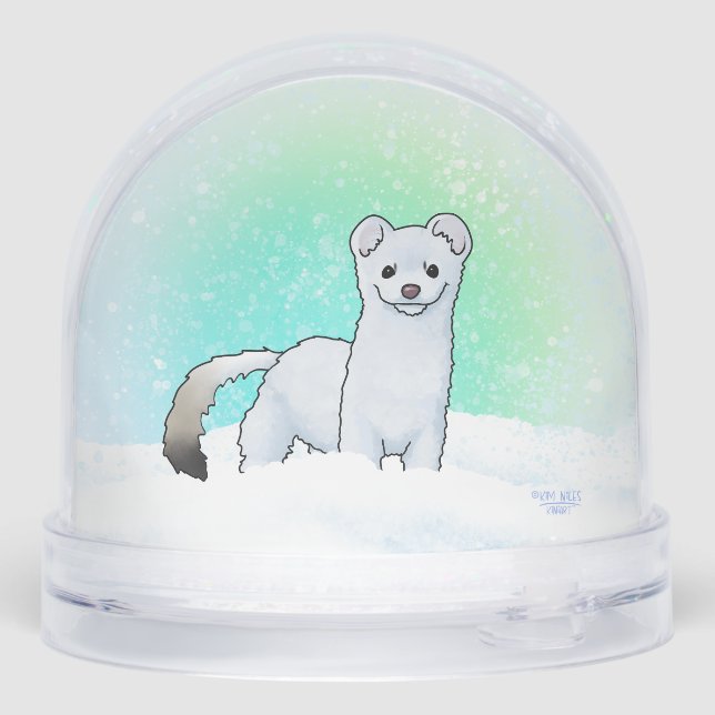 Winter Weasel Stoat Christmas Art (Reverso)