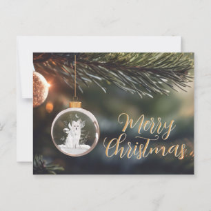 Winter Wolf con tarjeta de Navidades Florals