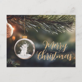 Winter Wolf con tarjeta de Navidades Florals