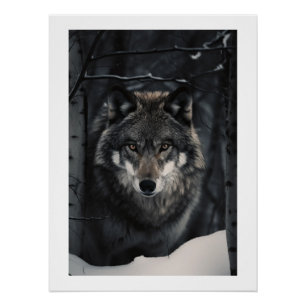 Winter Wolf Gaze Poster