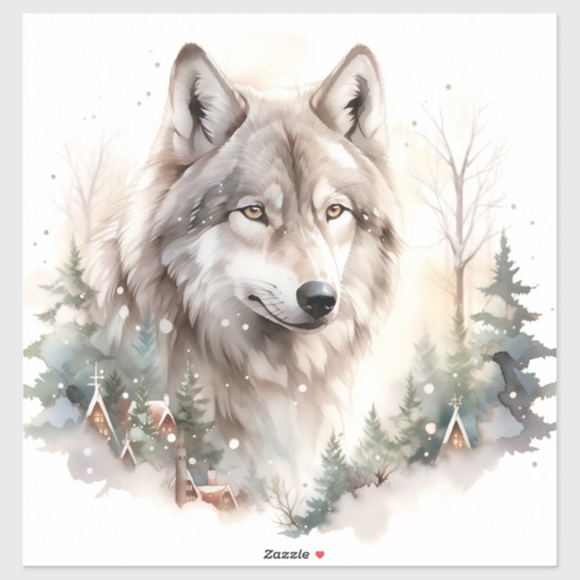 Winter Wolf Vinyl Pegatina (Hoja)